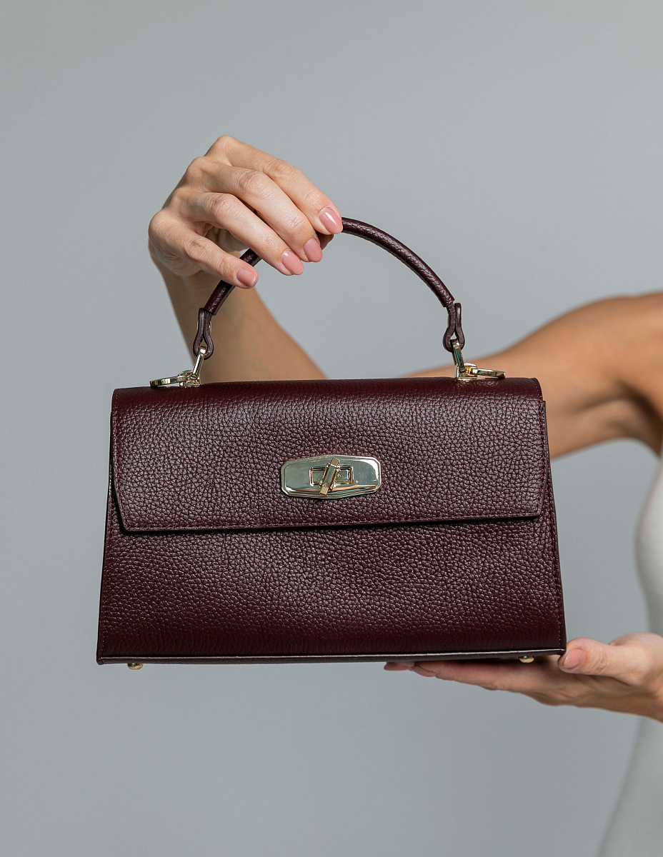 Женская сумка Dr.Koffer из натуральной кожи бордовая