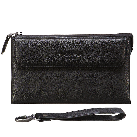 Сумка барсетка из натуральной кожи Dr. Koffer черная