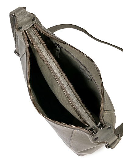 Сумка через плечо Dr.Koffer из натуральной кожи серая