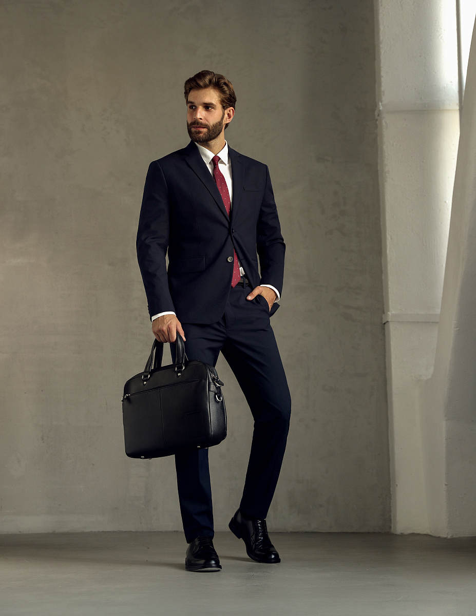 Деловая сумка Dr.Koffer из натуральной кожи черная