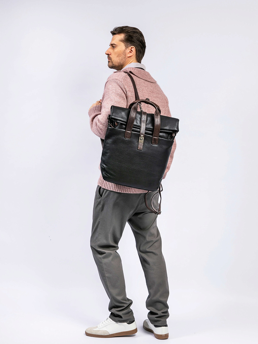 Рюкзак Dr. Koffer из натуральной кожи черный