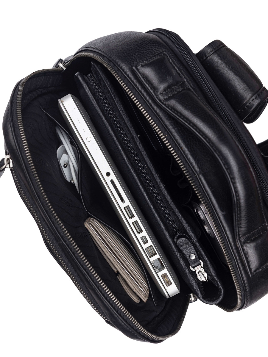 Рюкзак Dr. Koffer из натуральной кожи черный