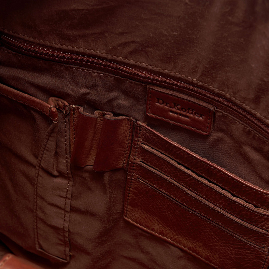 Деловая сумка Dr.Koffer из натуральной кожи коричневая