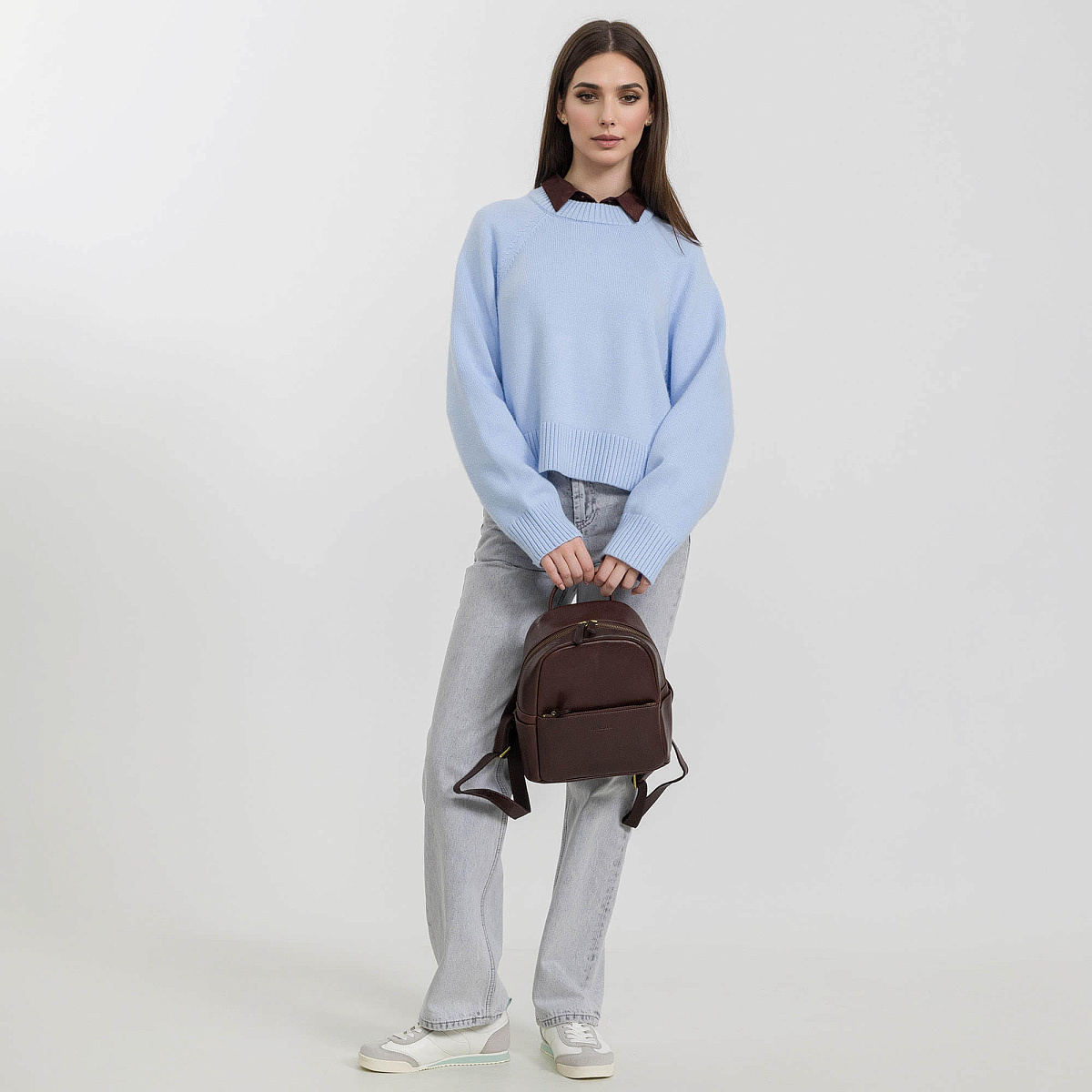 Рюкзак Dr.Koffer из натуральной кожи темно-коричневый