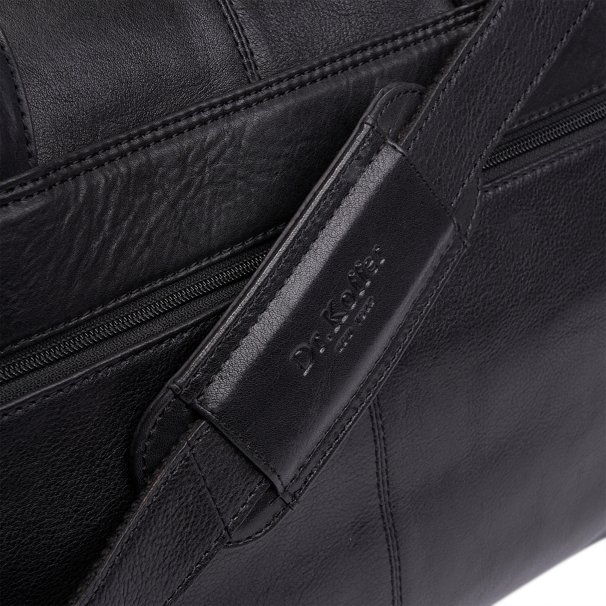 Сумка дорожная Dr.Koffer из натуральной кожи черная