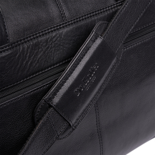 Сумка дорожная Dr.Koffer из натуральной кожи черная