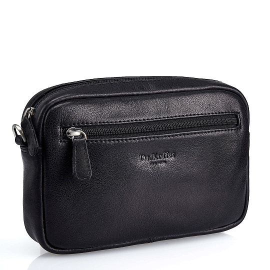 Сумка барсетка из натуральной кожи Dr. Koffer черная