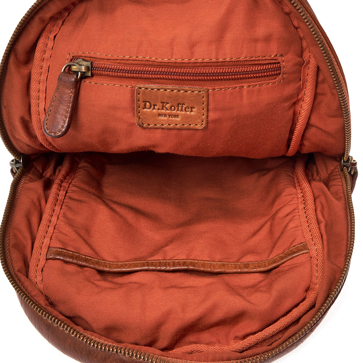 Рюкзак Dr.Koffer из натуральной кожи светло-коричневый