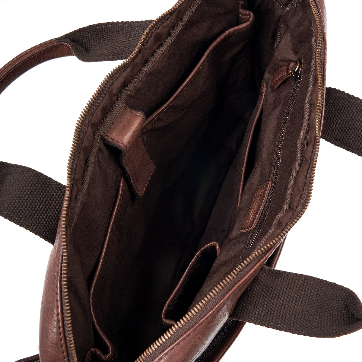 Деловая сумка Dr.Koffer из натуральной кожи темно-коричневая