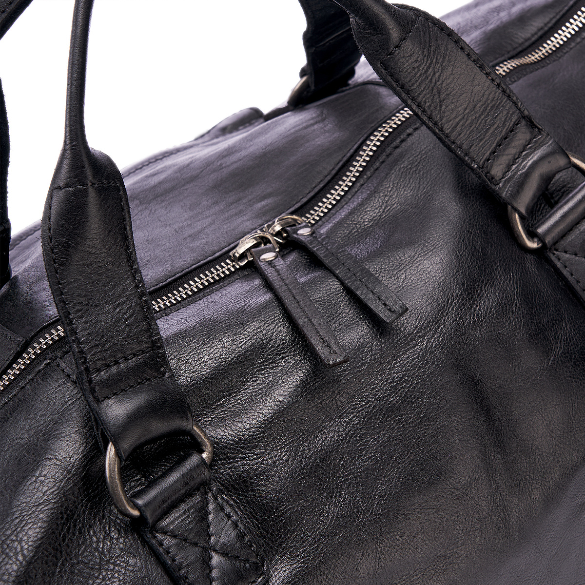 Сумка дорожная Dr.Koffer из натуральной кожи черная