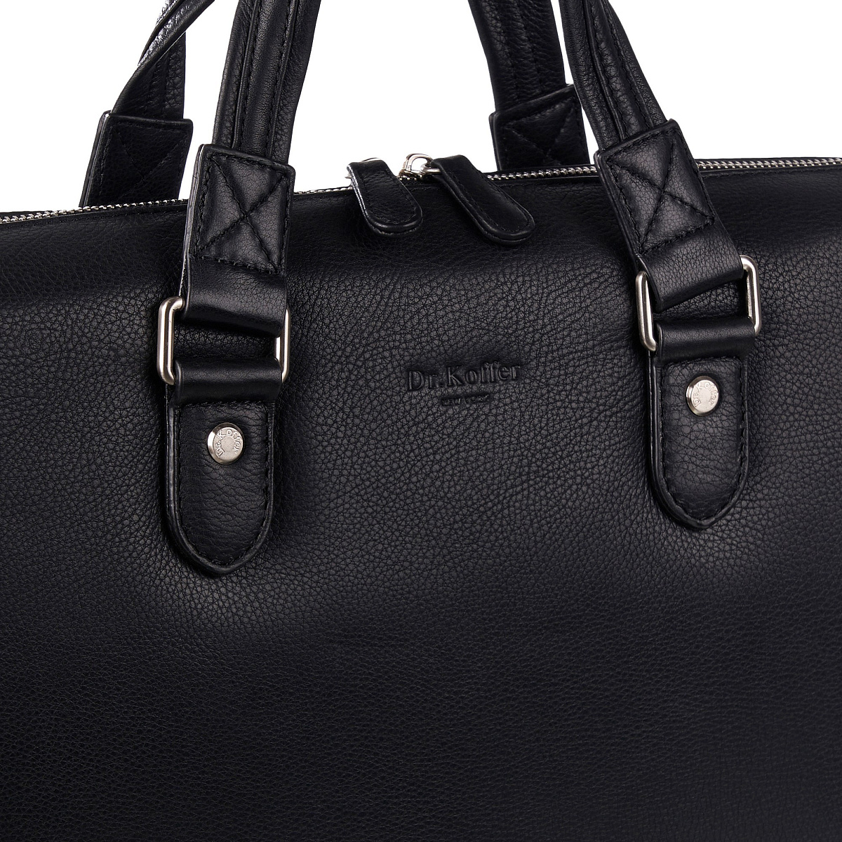 Деловая сумка Dr.Koffer из натуральной кожи черная