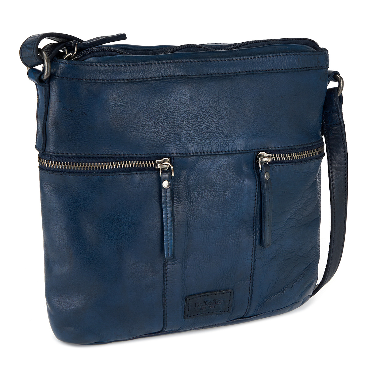 Сумка через плечо Dr.Koffer из натуральной кожи синяя