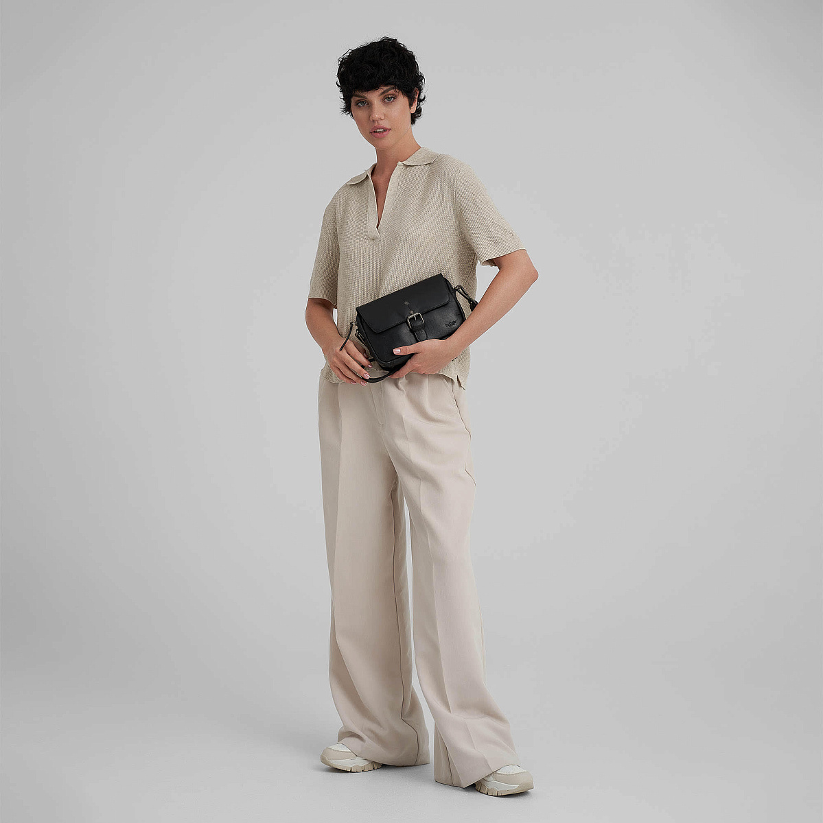 Женская сумка Dr.Koffer из натуральной кожи чёрная