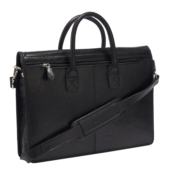 Деловая сумка Dr.Koffer из натуральной кожи черная
