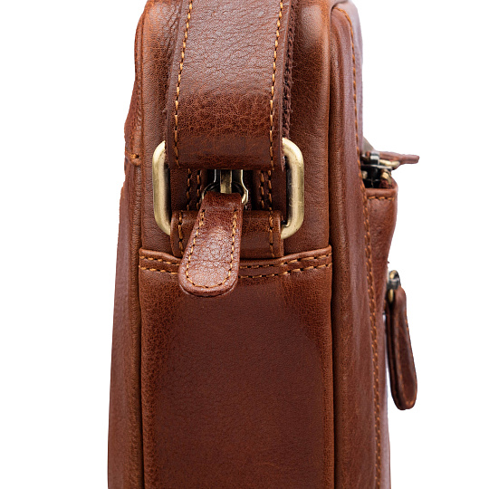 Сумка через плечо Dr.Koffer из натуральной кожи коричневая