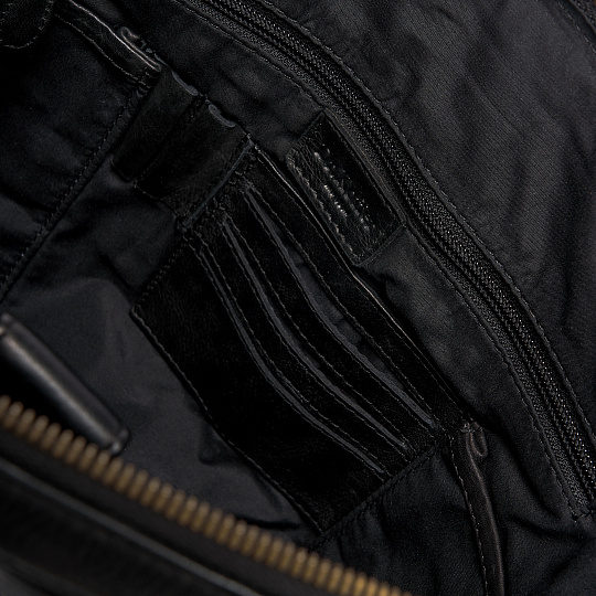 Деловая сумка Dr.Koffer из натуральной кожи черная