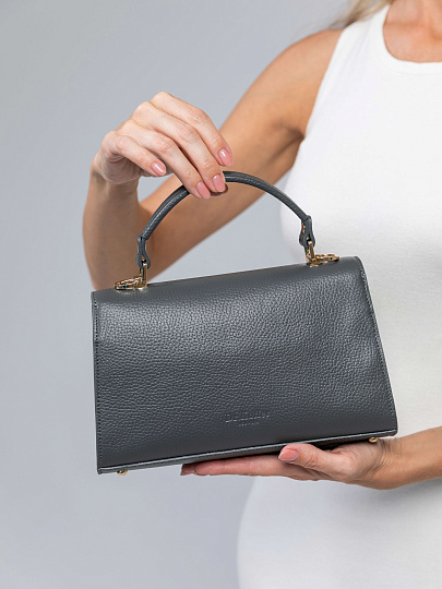 Женская сумка Dr.Koffer из натуральной кожи темно-серая