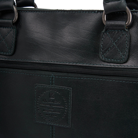 Деловая сумка Dr.Koffer из натуральной кожи зеленая