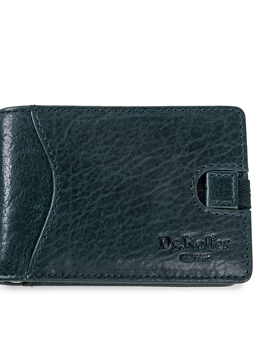Зажим для денег Dr.Koffer из натуральной кожи синий