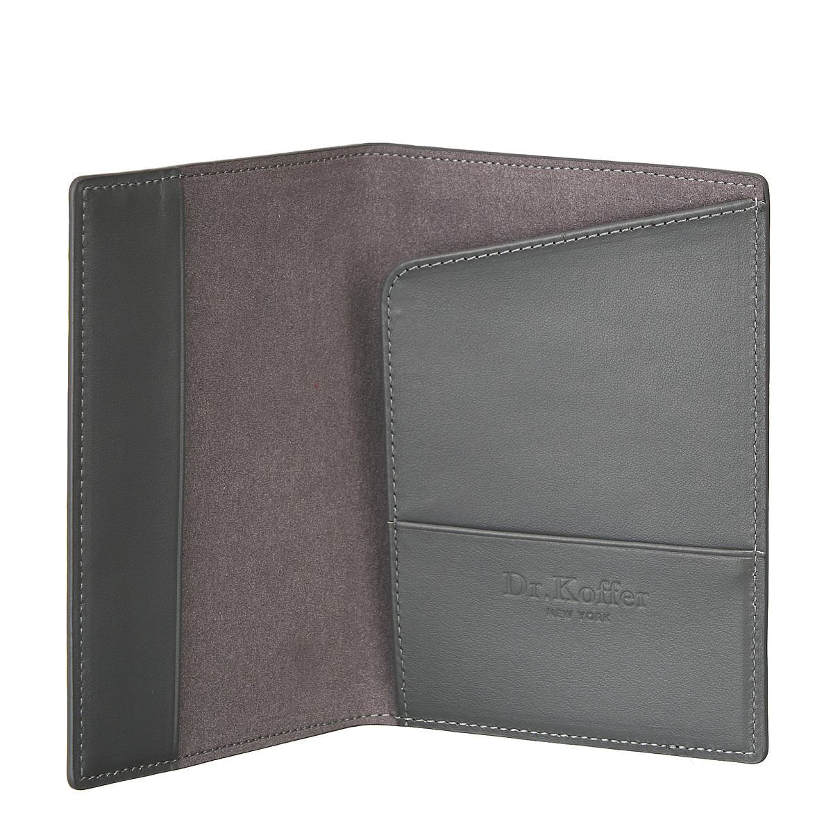 Обложка для паспорта Dr.Koffer из натуральной кожи серая