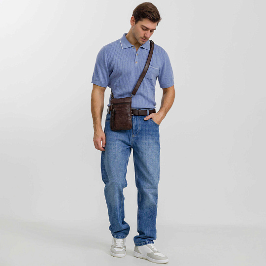 Сумка через плечо Dr.Koffer из натуральной кожи коричневая