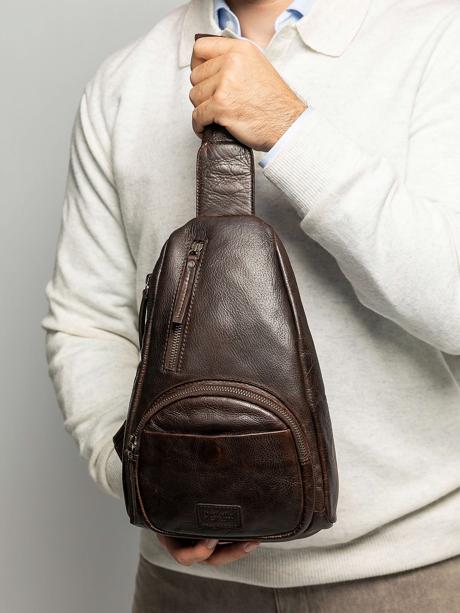 Рюкзак Dr.Koffer из натуральной кожи темно-коричневый