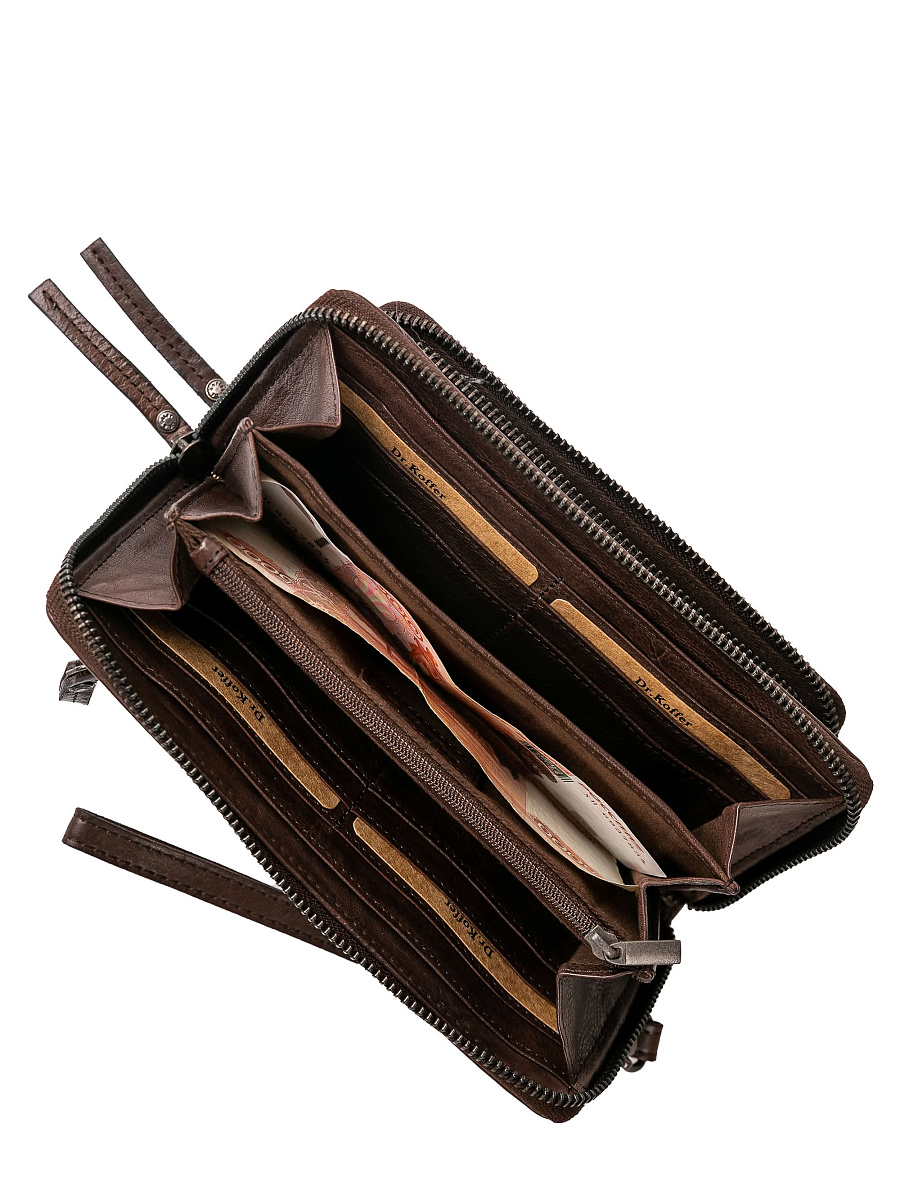 Портмоне Dr.Koffer из натуральной кожи коричневое