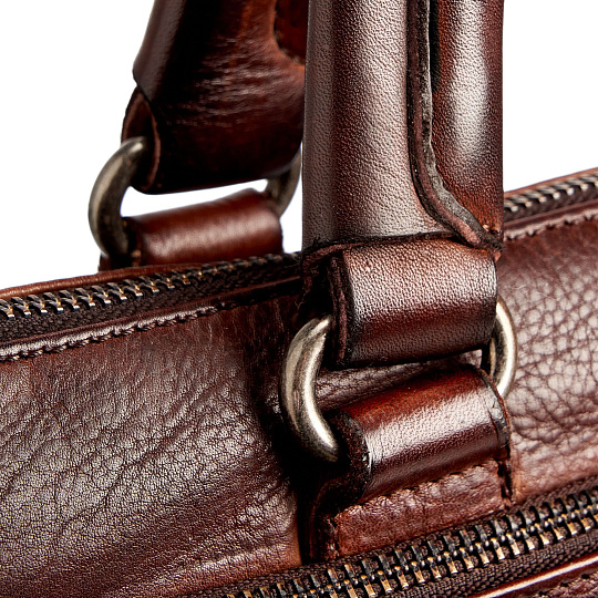 Деловая сумка Dr.Koffer из натуральной кожи темно-коричневая