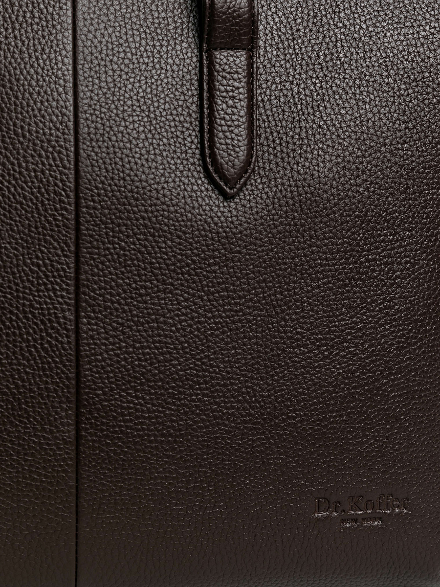 Деловая сумка Dr.Koffer из натуральной кожи темно-коричневая