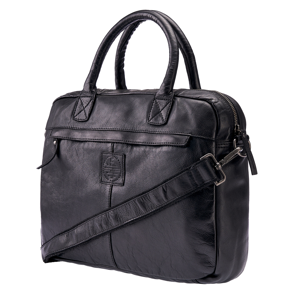 Деловая сумка Dr.Koffer из натуральной кожи черная