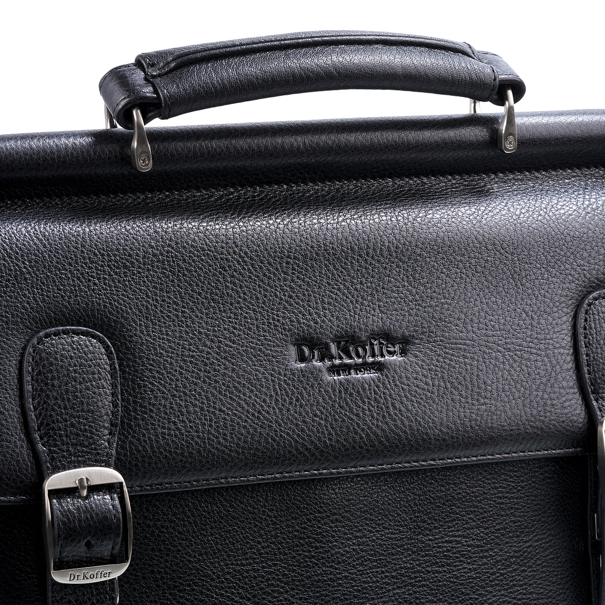 Портфель Dr.Koffer из натуральной кожи черный