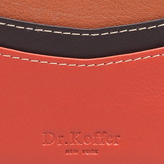 Кредитница Dr.Koffer из натуральной кожи оранжевая