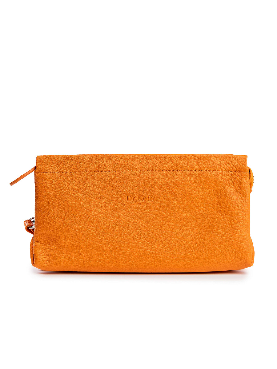 Косметичка Dr.Koffer из натуральной кожи оранжевая
