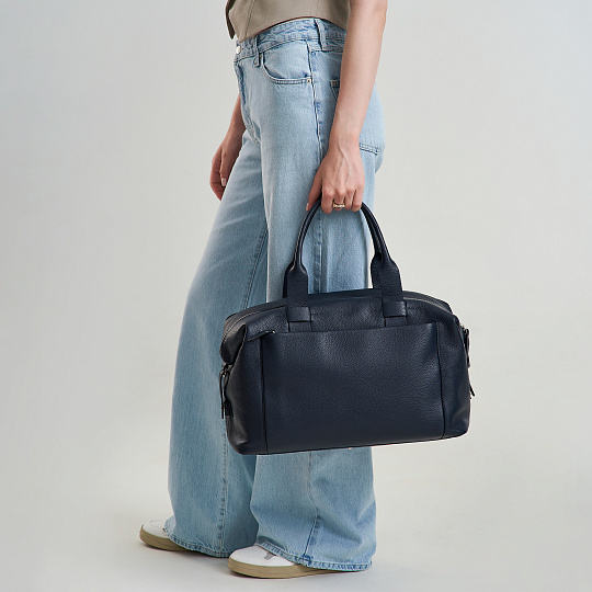 Дорожная сумка Dr.Koffer из натуральной кожи синяя