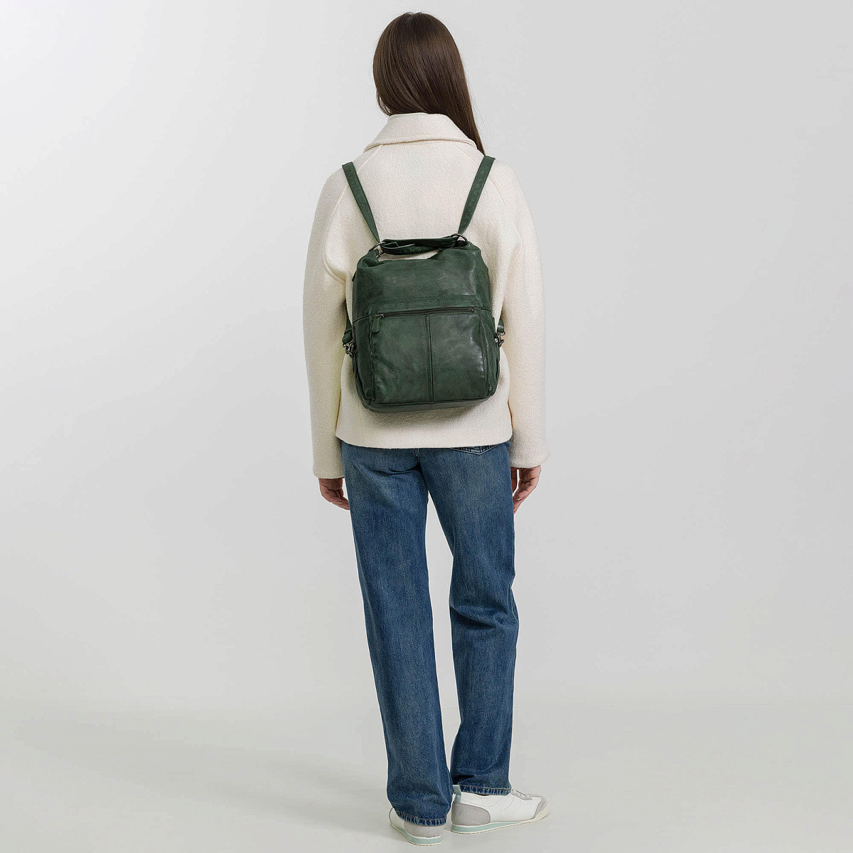 Сумка через плечо Dr.Koffer из натуральной кожи зеленая