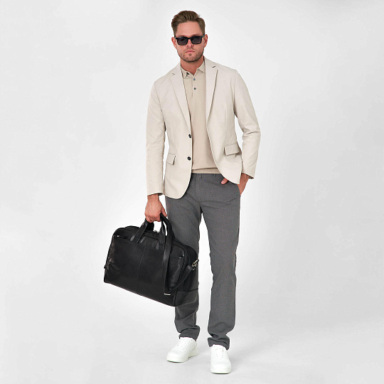 Сумка дорожная Dr.Koffer из натуральной кожи черная