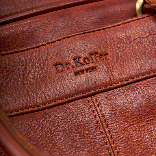 Деловая сумка Dr.Koffer из натуральной кожи коричневая