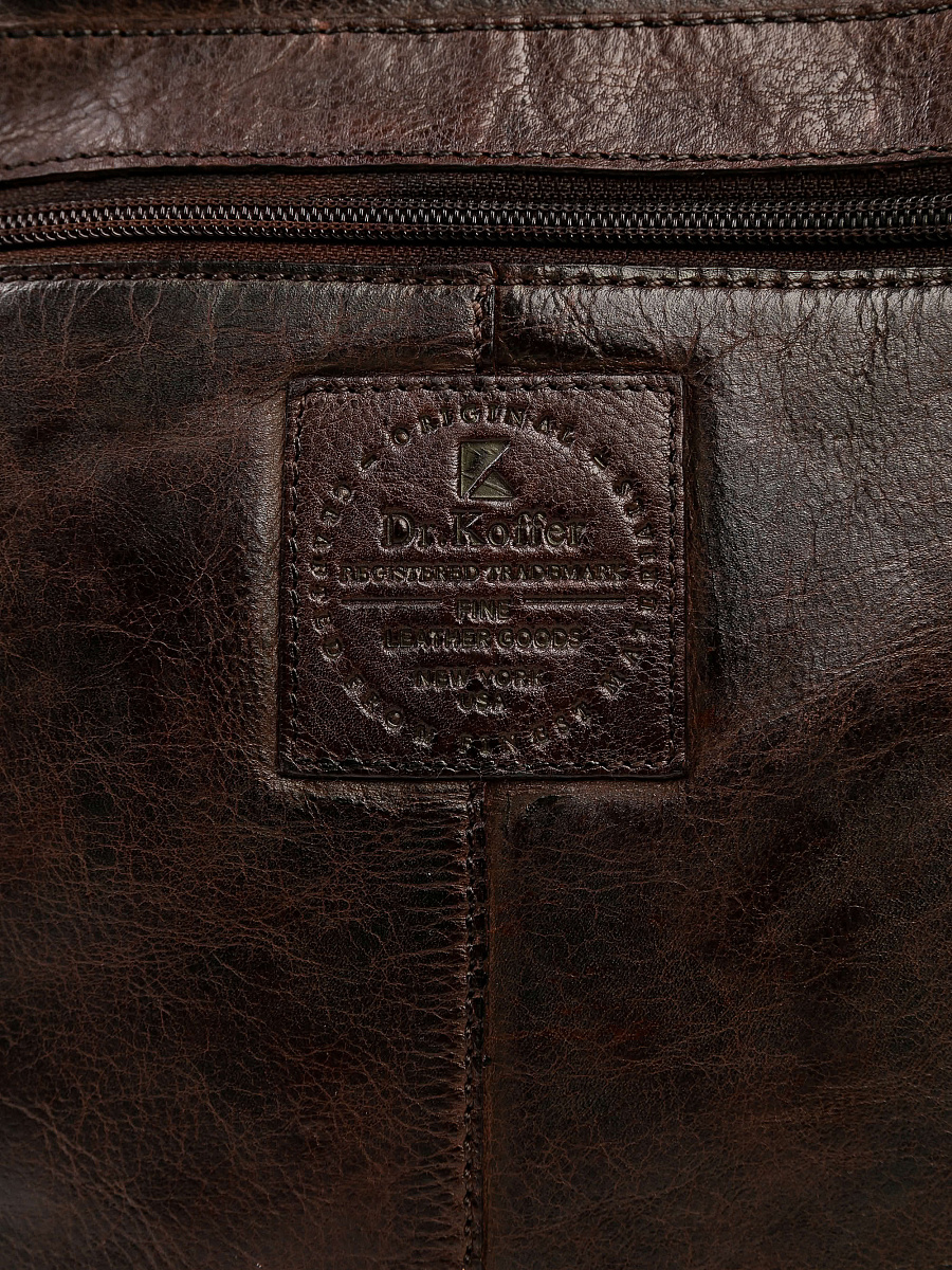 Сумка через плечо Dr.Koffer из натуральной кожи коричневая