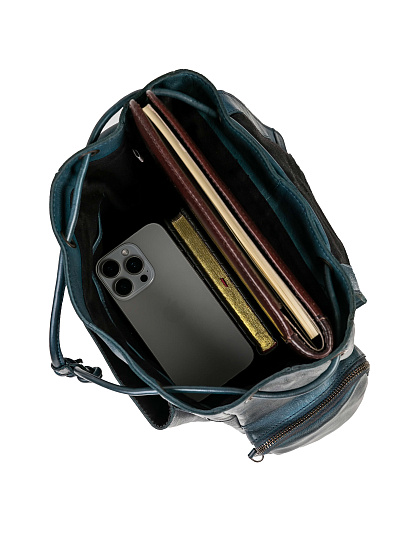 Рюкзак Dr.Koffer из натуральной кожи синий