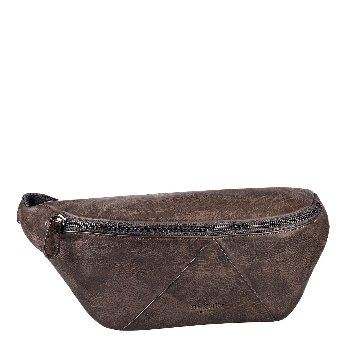 Сумка на пояс Dr. Koffer из натуральной кожи серая