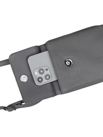 Сумка через плечо Dr.Koffer из натуральной кожи серая