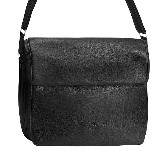Сумка через плечо Dr.Koffer из натуральной кожи черная