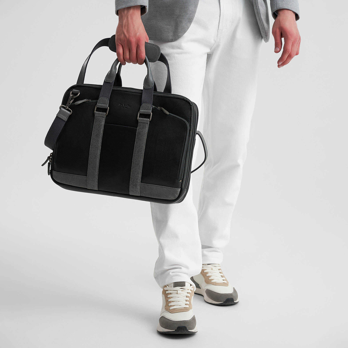 Деловая сумка Dr.Koffer из натуральной кожи черная