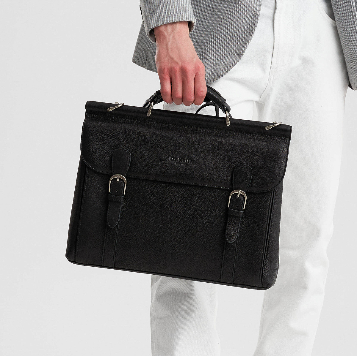 Портфель Dr.Koffer из натуральной кожи черный