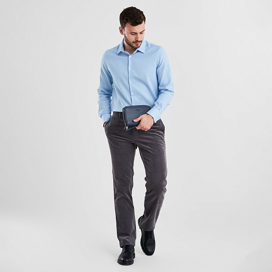 Сумка барсетка из натуральной кожи Dr. Koffer синяя