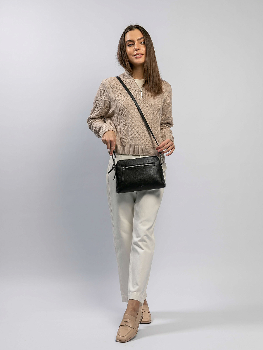 Женская сумка Dr.Koffer из натуральной кожи черная