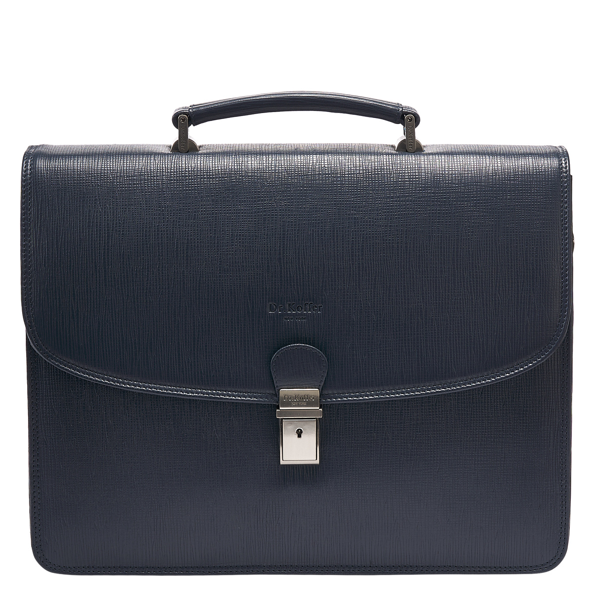 Портфель Dr.Koffer из натуральной кожи синий
