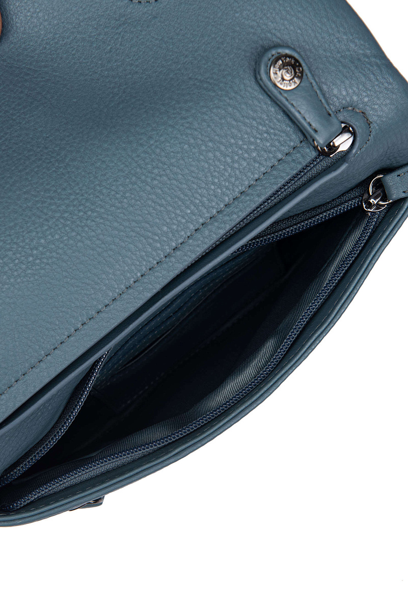 Сумка через плечо Dr.Koffer из натуральной кожи голубая