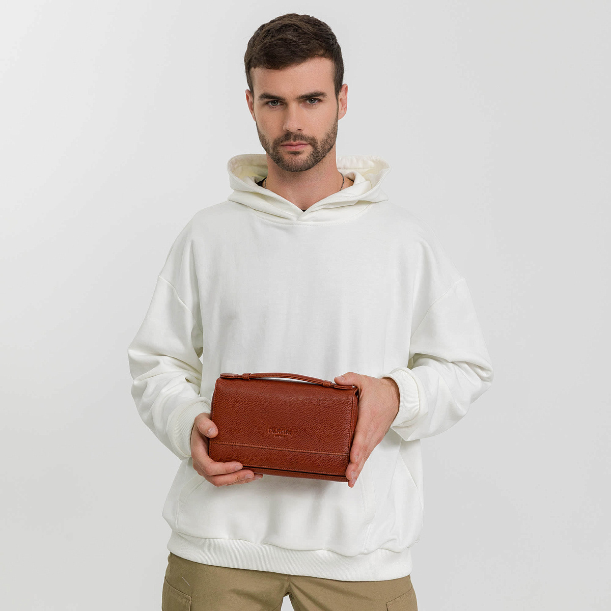 Сумка барсетка из натуральной кожи Dr. Koffer коричневая