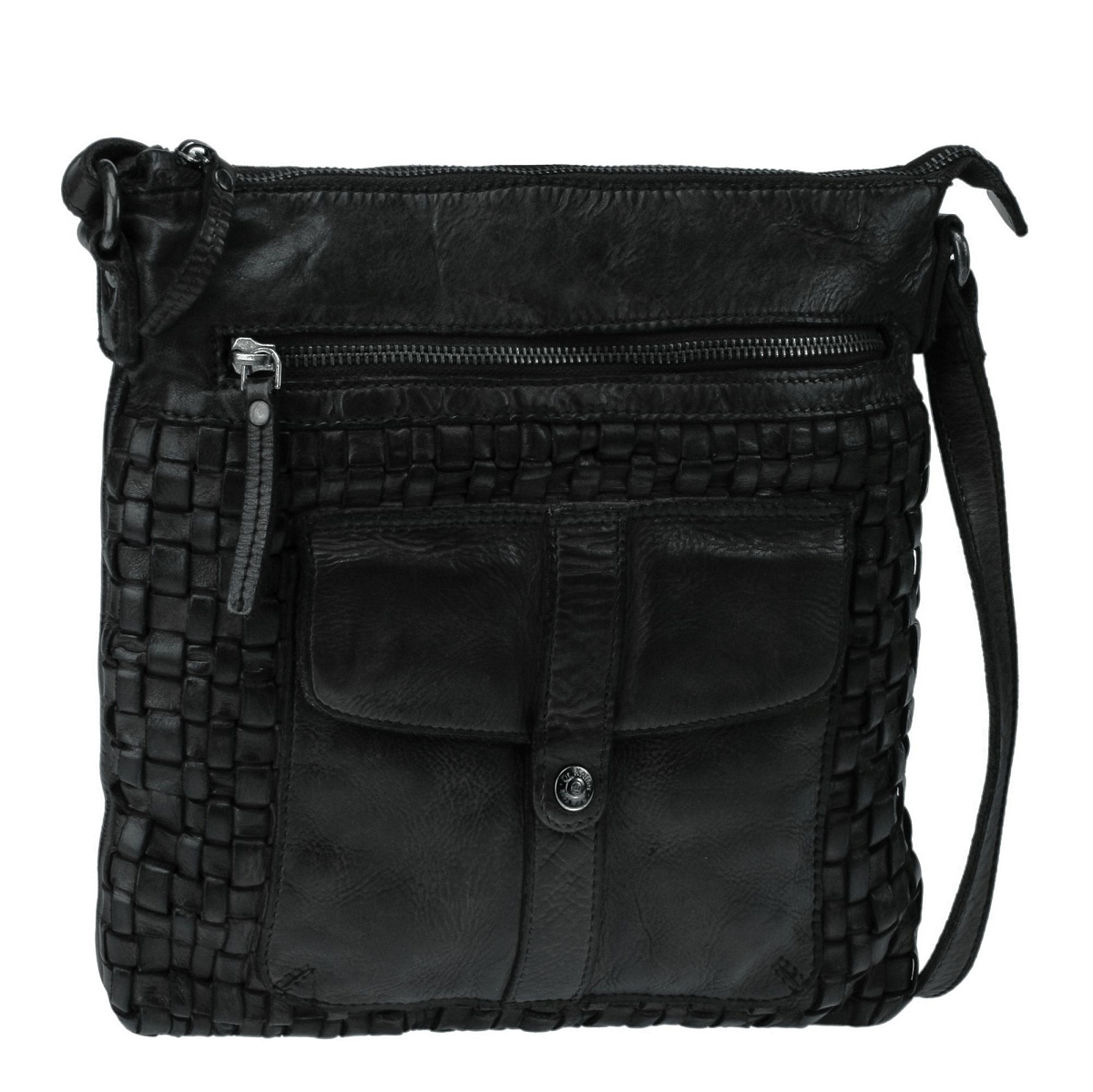 Сумка через плечо Dr.Koffer из натуральной кожи черная